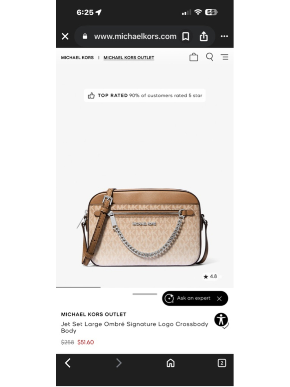 Michael Kors Jet Set Large Ombré Logo Crossbody Chain Bag NWT - Picture 14 of 14